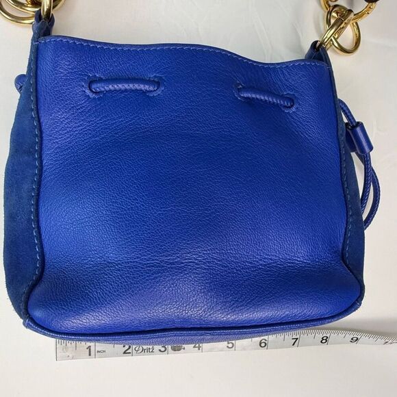 See by Chloé Mini Blue Suede Leather Crossbody Bag - Picture 14 of 16